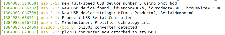 Dmesg output